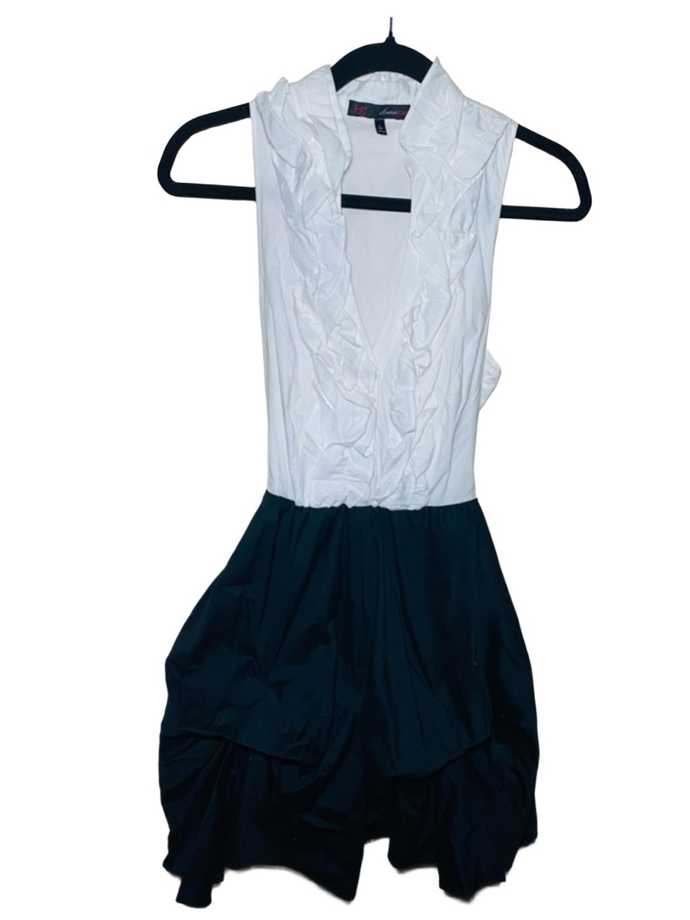 Heart Soul Y2K Ruffle Mini Cocktail Sleeveless V-neck Summer Dress L